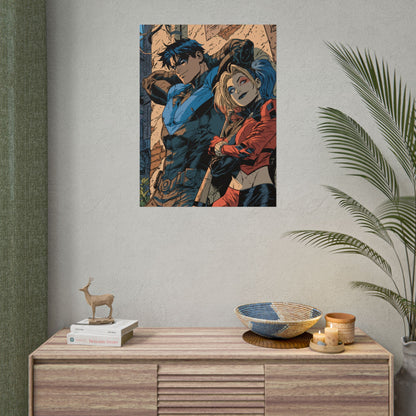 Nightwing & Harley Quinn Rolled Print