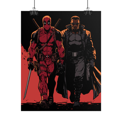 Deadpool & Blade Comic Art Print
