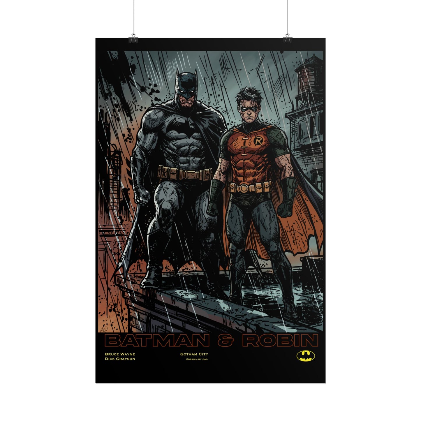 Batman & Robin Vintage Comic Poster — Rolled Art Print