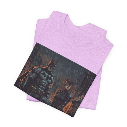 Batman & Catwoman Rain Night T‑Shirt