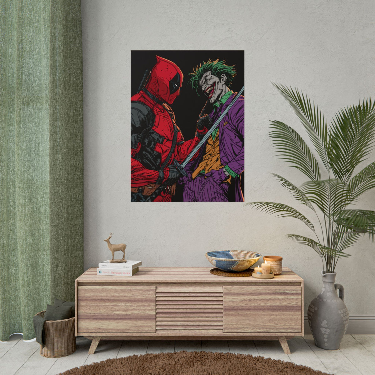 Deadpool vs Joker Comic Art Print