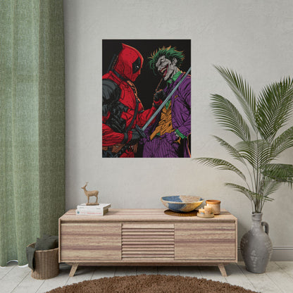Deadpool vs Joker Comic Art Print