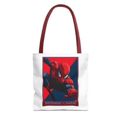 Spider-Man Graphic Tote Bag — Retro Red & Blue Comic Design