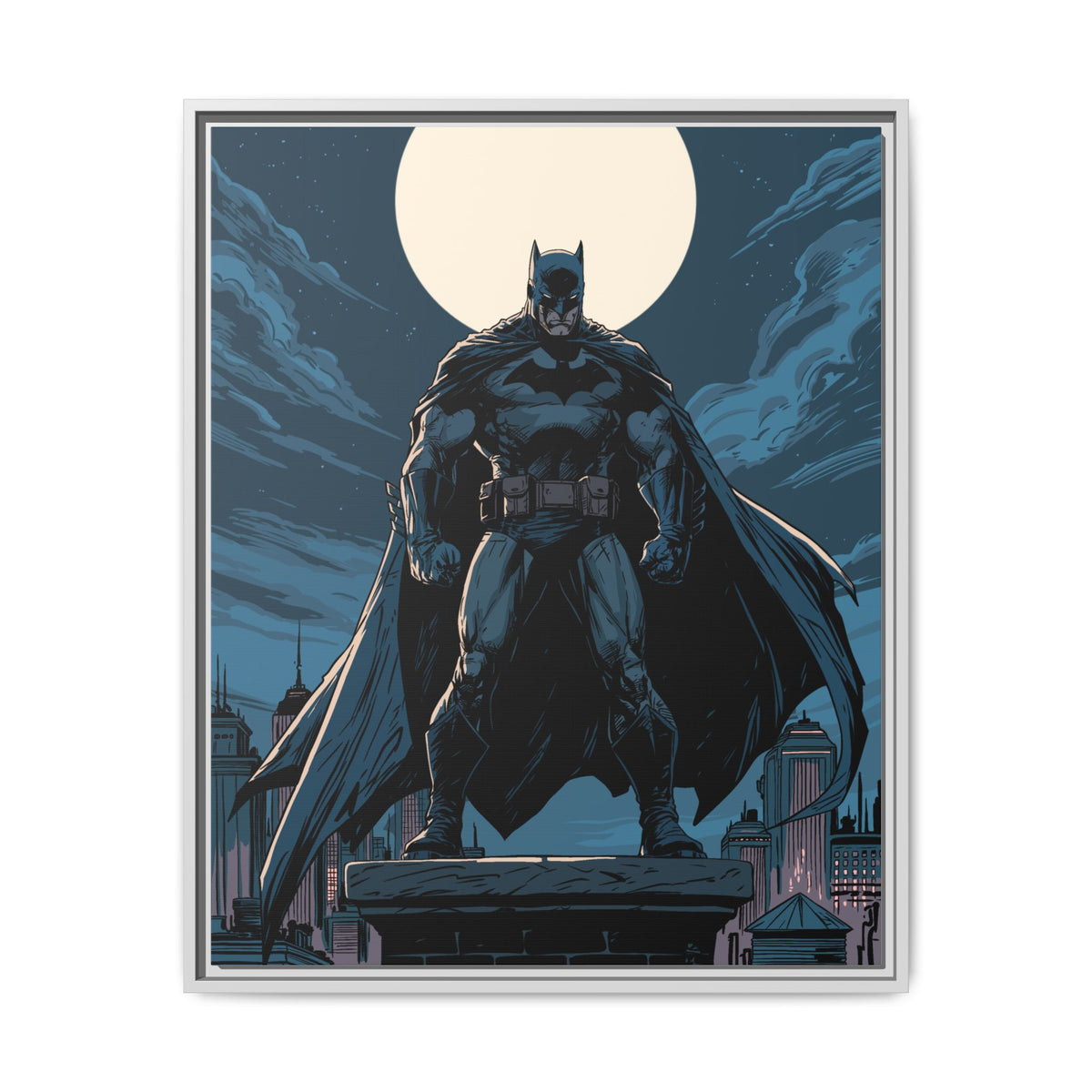 Batman Moonlit Matte Canvas Framed Print