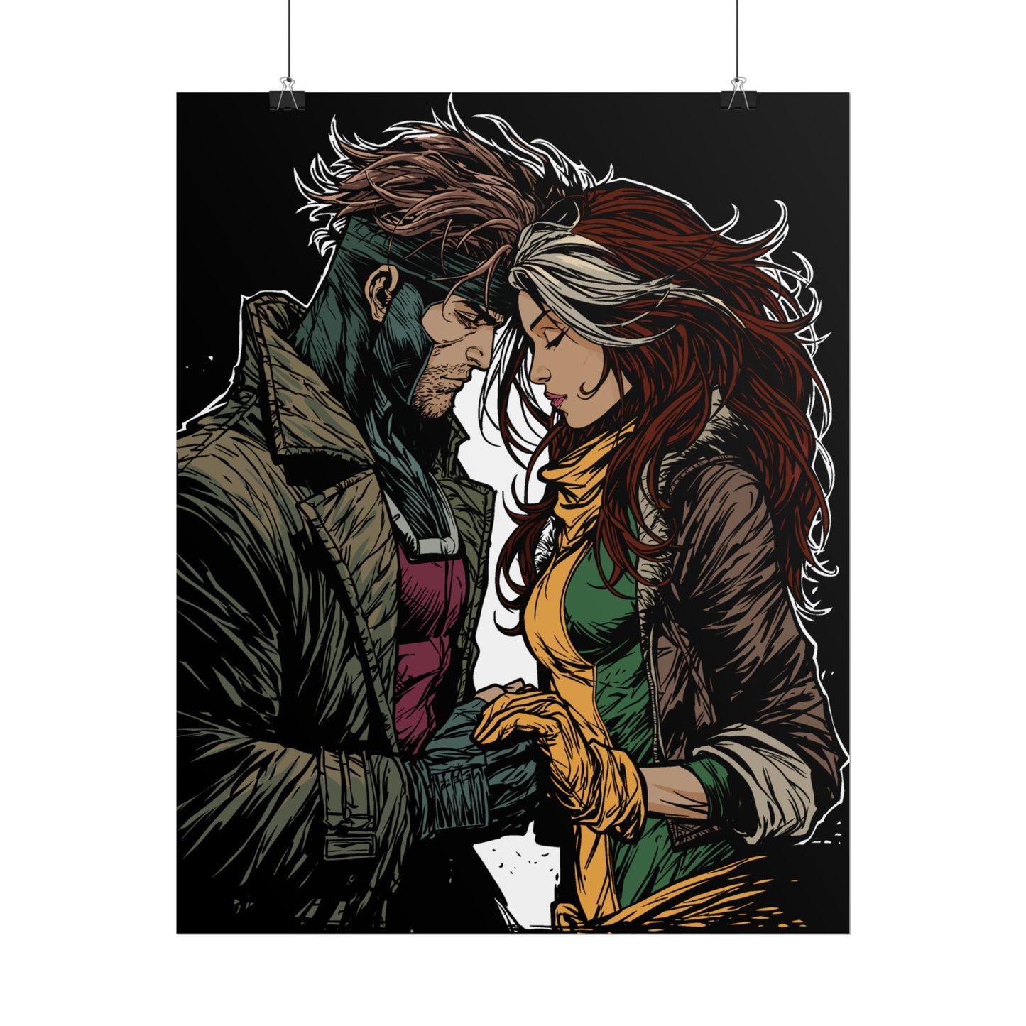 Rogue & Gambit Holding Hands - Fan Art Rolled Poster