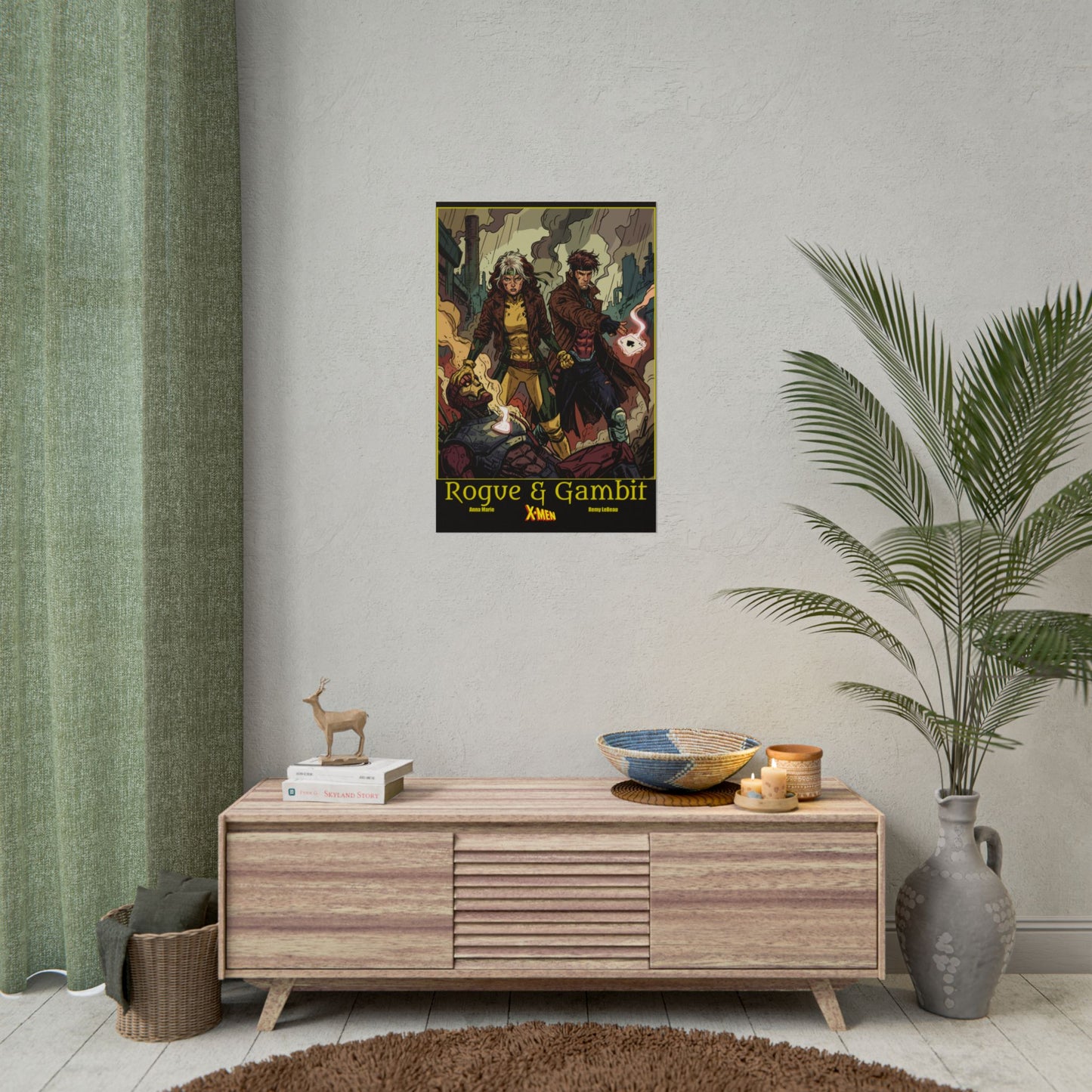 X-Men Rogue & Gambit Poster — Retro Comic Rolled Poster