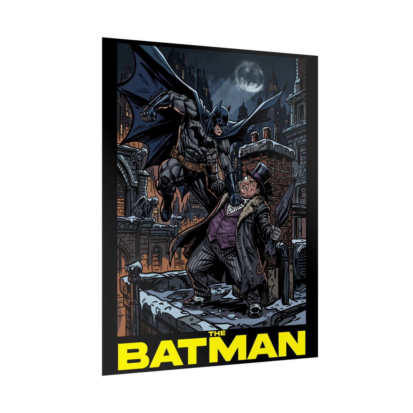 Batman vs Penguin Cinematic Rolled Poster
