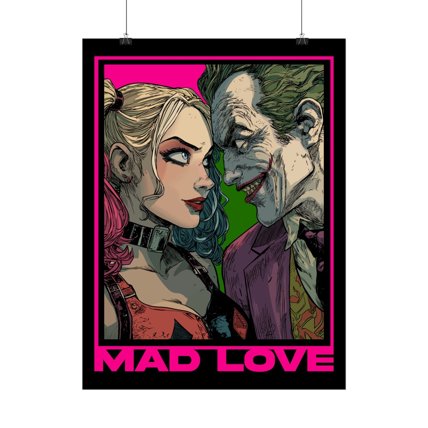 "Mad Love" Harley Quinn & Joker Comic Art Rolled Poster