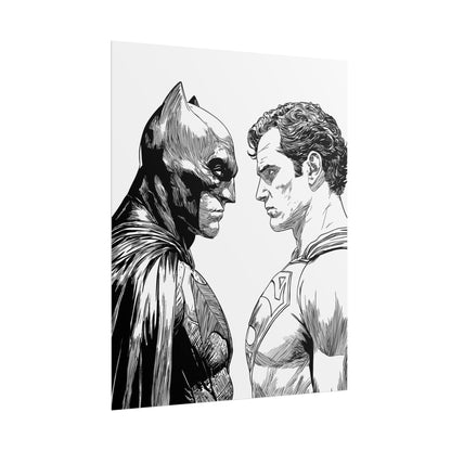 Batman vs Superman Black & White Poster