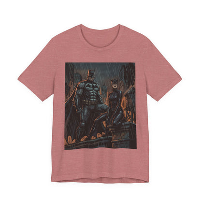 Batman & Catwoman Rain Night T‑Shirt