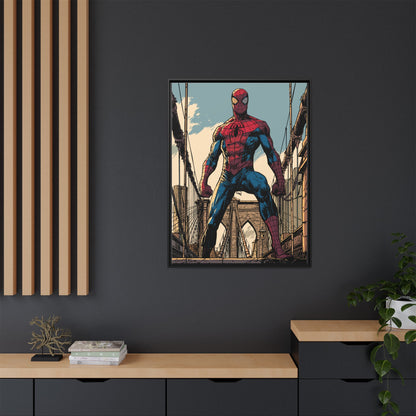 Spider-Man Comic Art Matte Framed Canvas