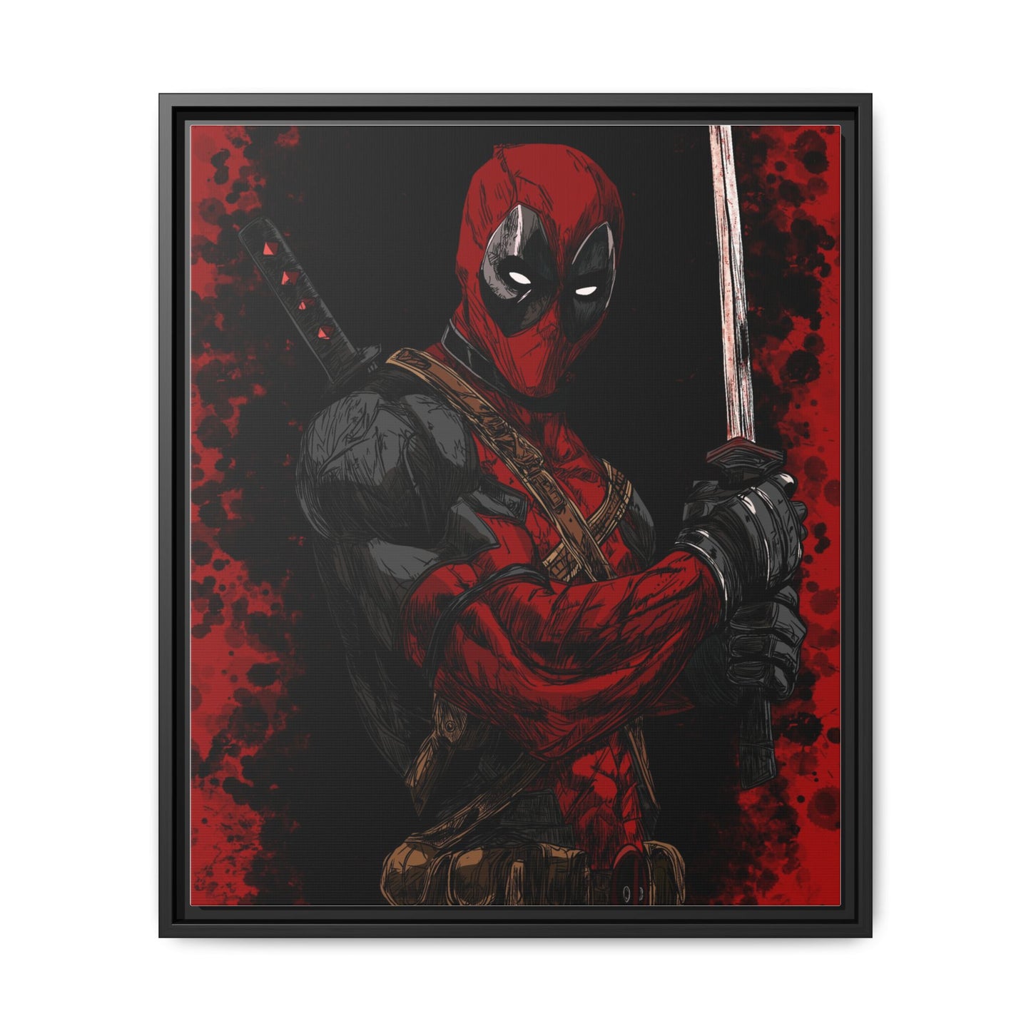 The Merc #2 - Framed Canvas Wall Art — Comic Antihero Sword Portrait