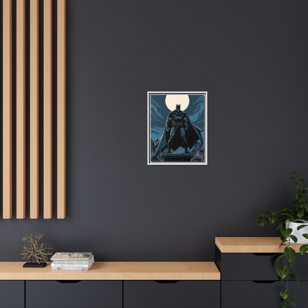 Batman Moonlit Matte Canvas Framed Print