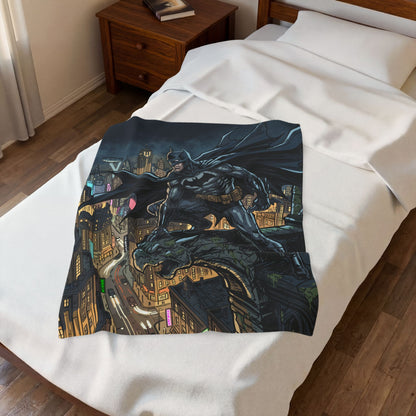 Batman Cityscape Velveteen Plush Blanket
