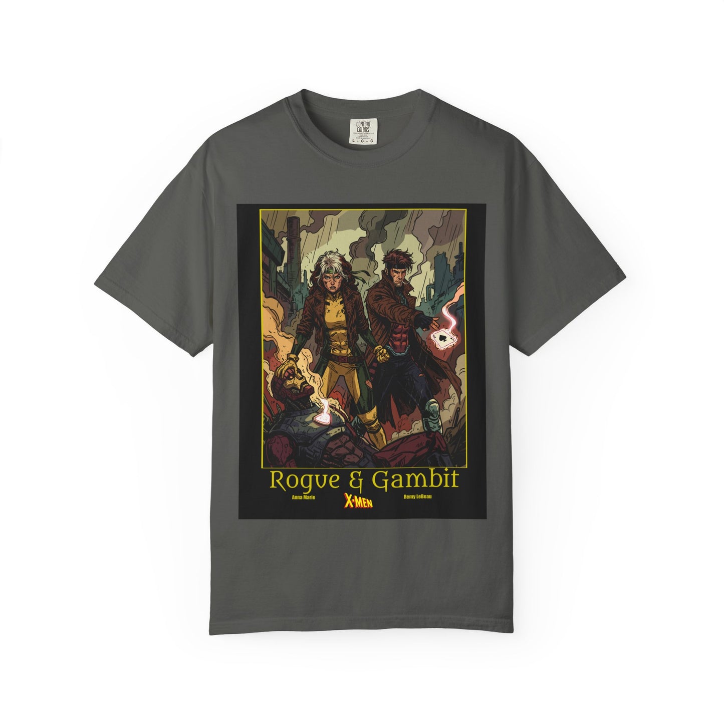 Rogue & Gambit Graphic T-Shirt — Comic Art Mutant Duo Tee