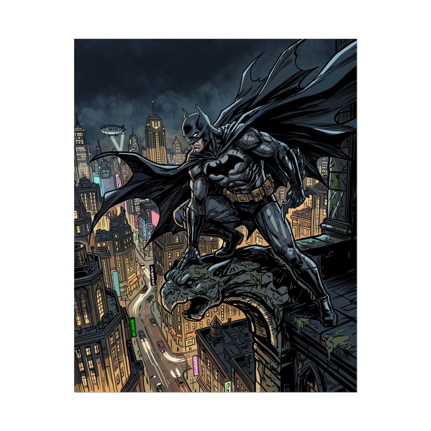 Batman City Rooftop Rolled Poster